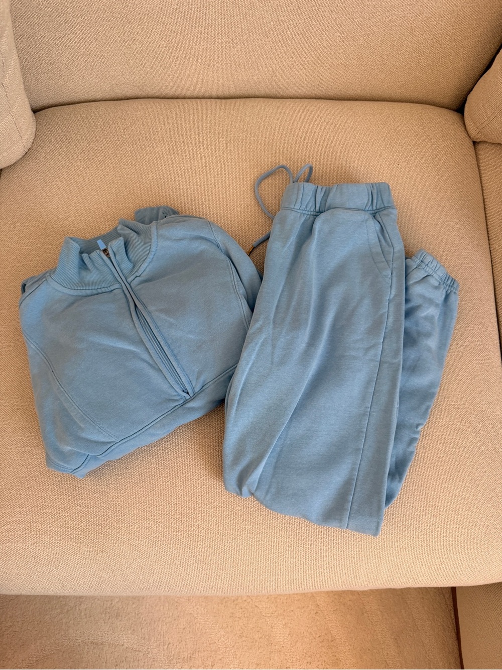 Blue Quarter Zip and Sweats Matching Set